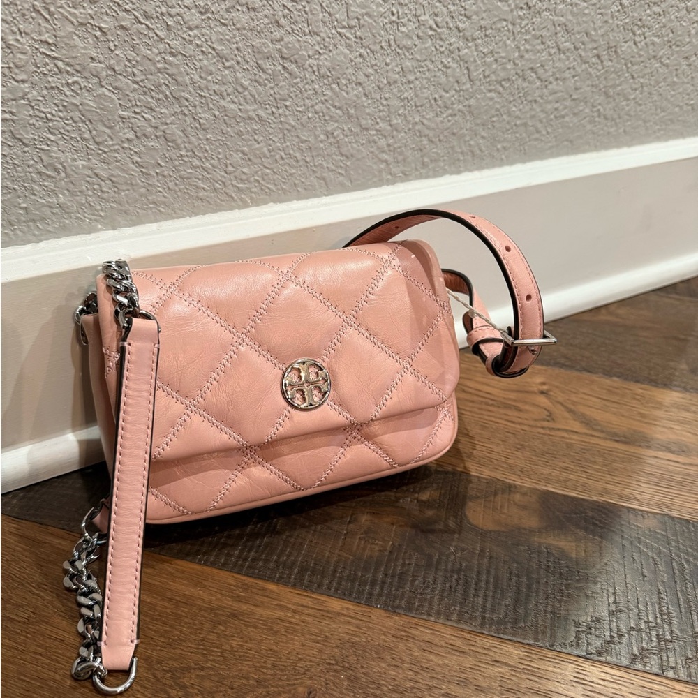 Tory Burch Pink Quilted Leather Belt Bag